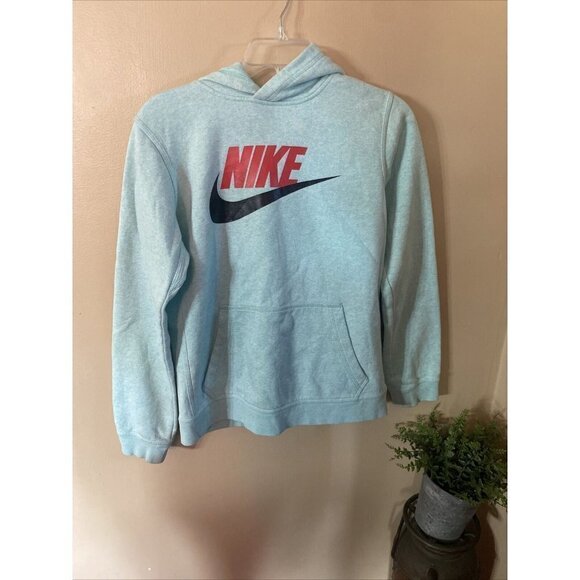 𝅺nike Hoodie Mens Small Blue Pullover Sweatshirt Teal Blue Green - Picture 6 of 6